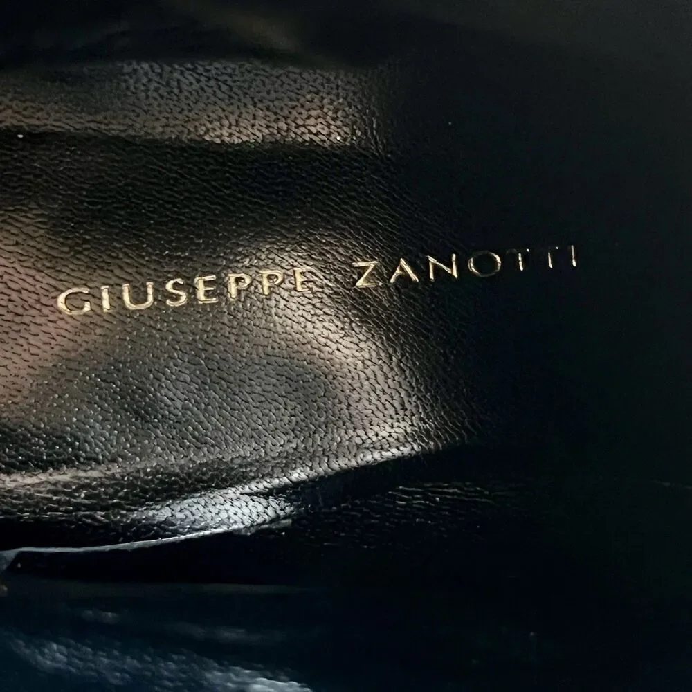 Giuseppe Zanotti Black Suede w/ Patent Leather Trim Western Boots EU 36‎ US 6 - Picture 14 of 16
